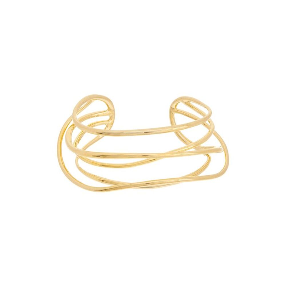 Pandora Essence 14K Plated Organically Shaped Wired Open Bangle Bracelet
